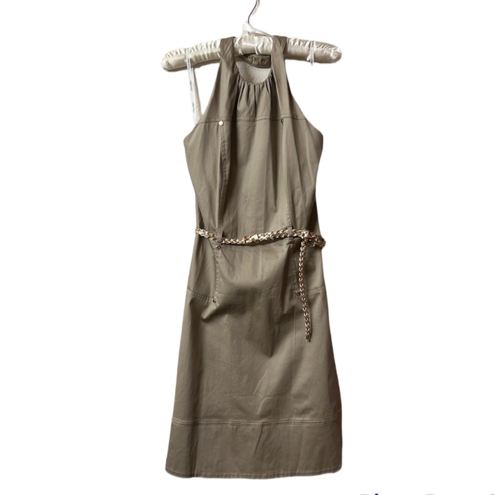 Calvin Klein snap halter dress, rich beige, size 4 - NEVER WORN